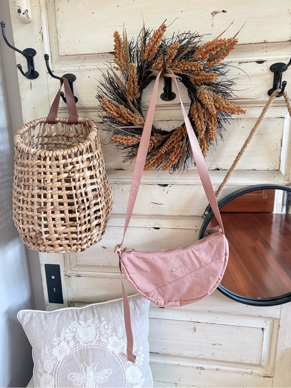 Nike Blush Crescent Crossbody Bag with Adjustable Strap